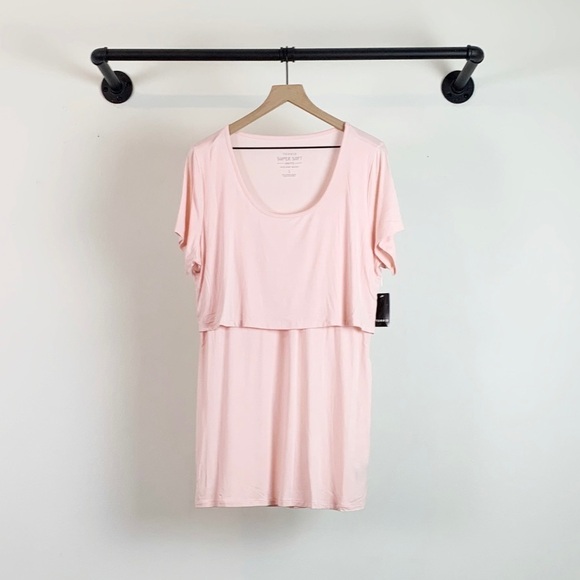 NWT Torrid Super Soft Maternity & Nursing Short Sleeve Tee In Baby Pink - Picture 5 of 8